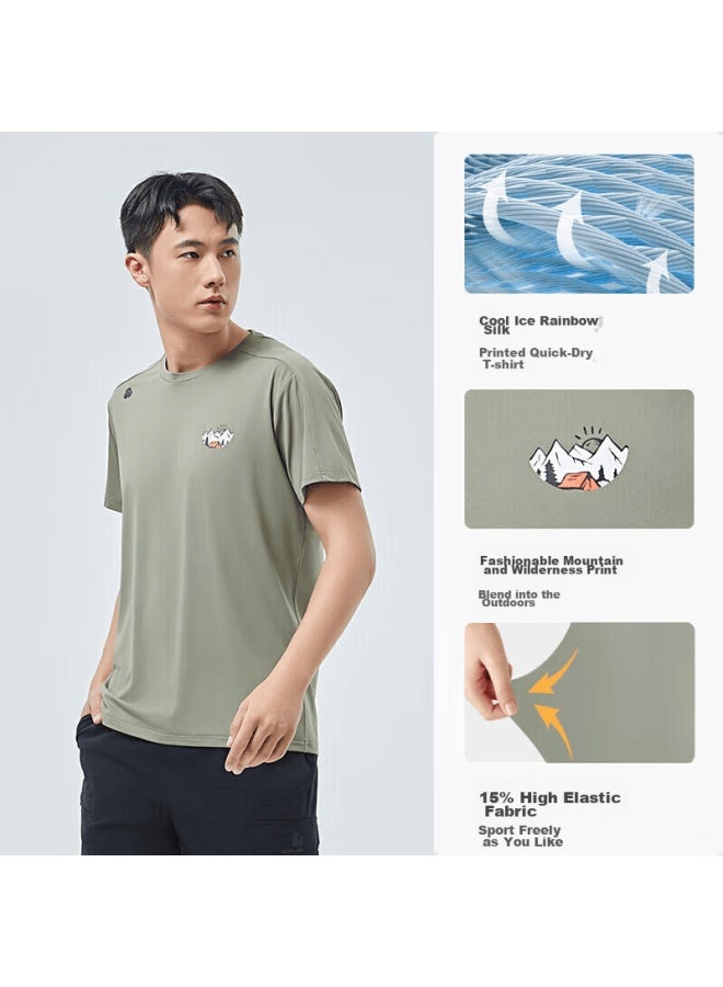 Scaler Ice Rainbow Quick-dry T-shirt For Men And Women, Spring/summer New Arrival, Sports Running Breathable Round Neck Outdoor Short Sleeve F4115567 - Image 1