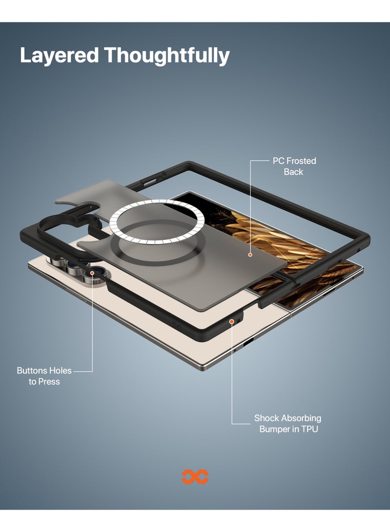 INFINYTY Samsung Fold 7 Frosted Case – Gleam (Black) Matte Back, Wireless Charging Compatible, Military-Grade Drop Protection, Translucent Frosted Back, Air Cushion Corners, Soft-Touch Finish, Scratch-Resistant, Hybrid Cover - Image 4