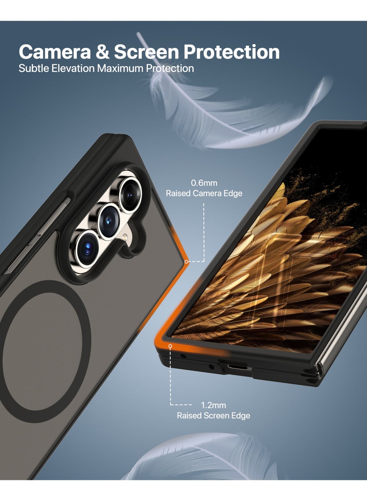 Infinity Gleam Samsung Fold 7 Frosted Case - Black