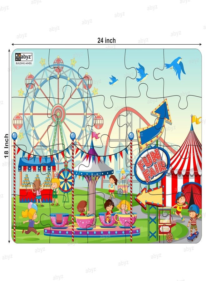 ABYZ Wooden Jigsaw Puzzle - Fun FAIR Playset for Fun Educational & Little Explorers, 20-Pieces & Pack of 3 Games with Multicolor | Birthday Gift for (3 Plus Years) Age Kids. - Image 2