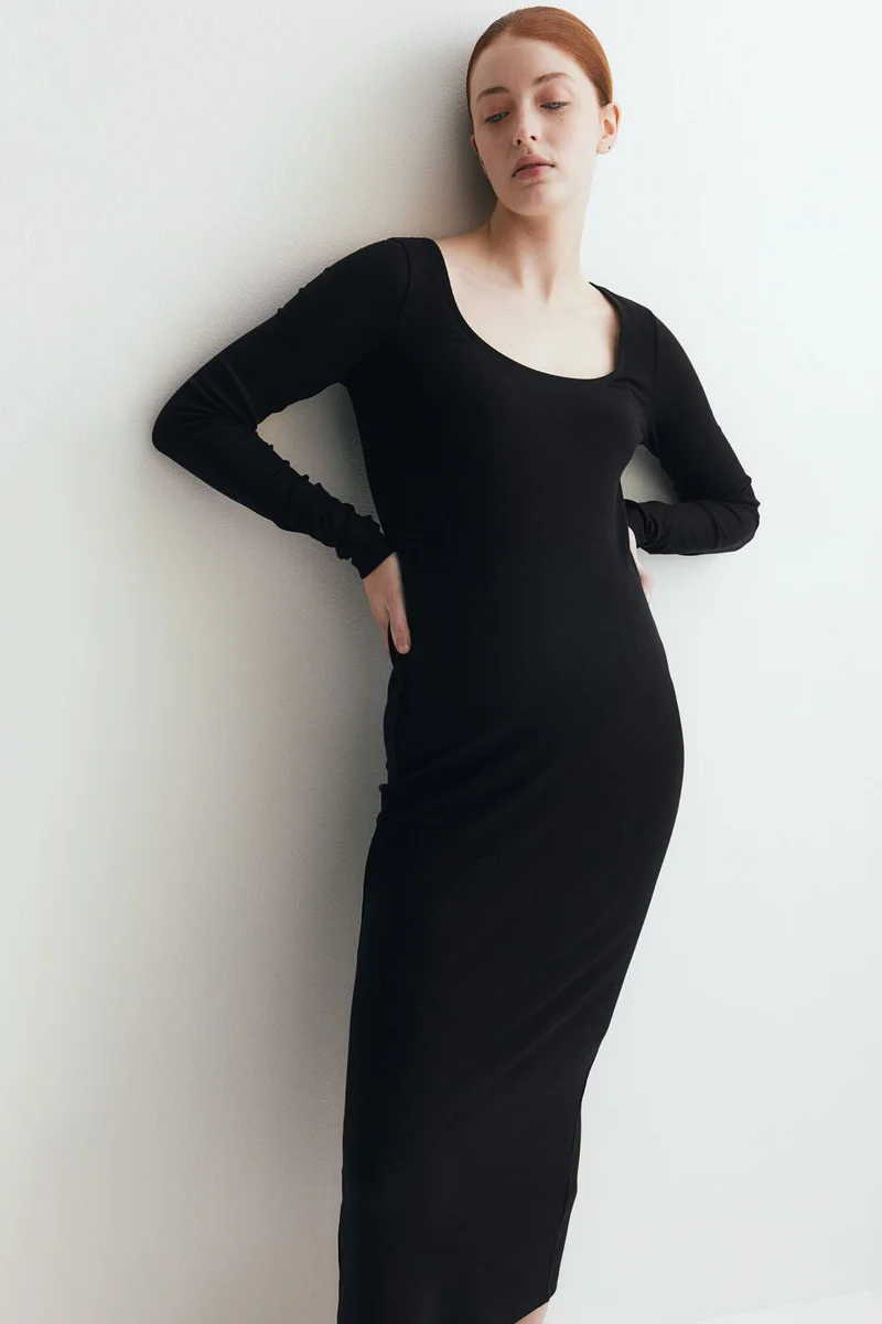 H&M MAMA Ribbed scoop-neck dress