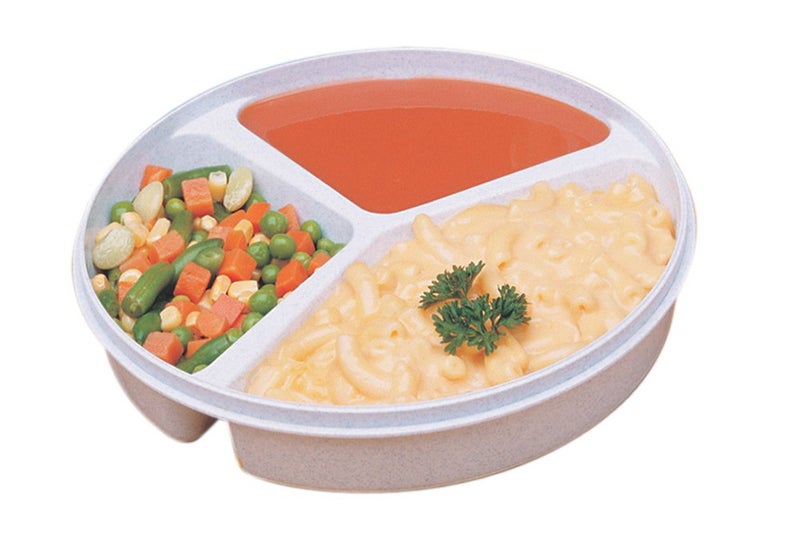 SP Ableware Maddak SP Ableware Sandstone Partitioned Scoop Dish with Lid