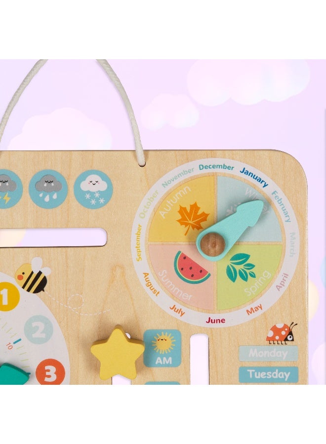 COGNIKIDS تقويمى - تقويم مزرعة مونتيسوري الخشبي للأطفال | لعبة تعليمية يومية مع الحيوانات والفصول والطقس | لعبة حائط تعليمية للأطفال الصغار ومرحلة ما قبل المدرسة (22.5 × 22.5 سم) - Image 5