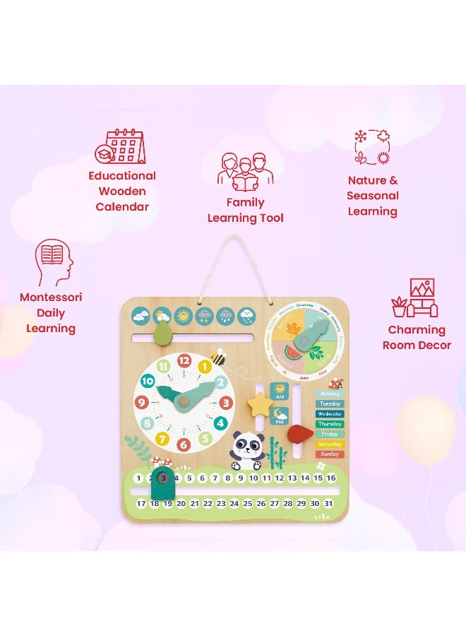 COGNIKIDS تقويمى - تقويم مزرعة مونتيسوري الخشبي للأطفال | لعبة تعليمية يومية مع الحيوانات والفصول والطقس | لعبة حائط تعليمية للأطفال الصغار ومرحلة ما قبل المدرسة (22.5 × 22.5 سم) - Image 3