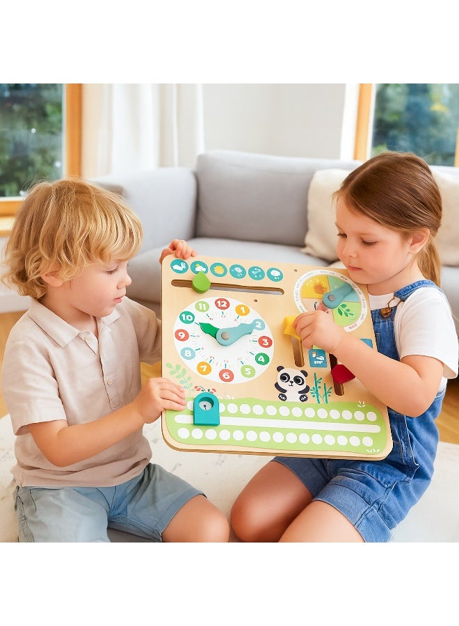 COGNIKIDS تقويمى - تقويم مزرعة مونتيسوري الخشبي للأطفال | لعبة تعليمية يومية مع الحيوانات والفصول والطقس | لعبة حائط تعليمية للأطفال الصغار ومرحلة ما قبل المدرسة (22.5 × 22.5 سم) - Image 2