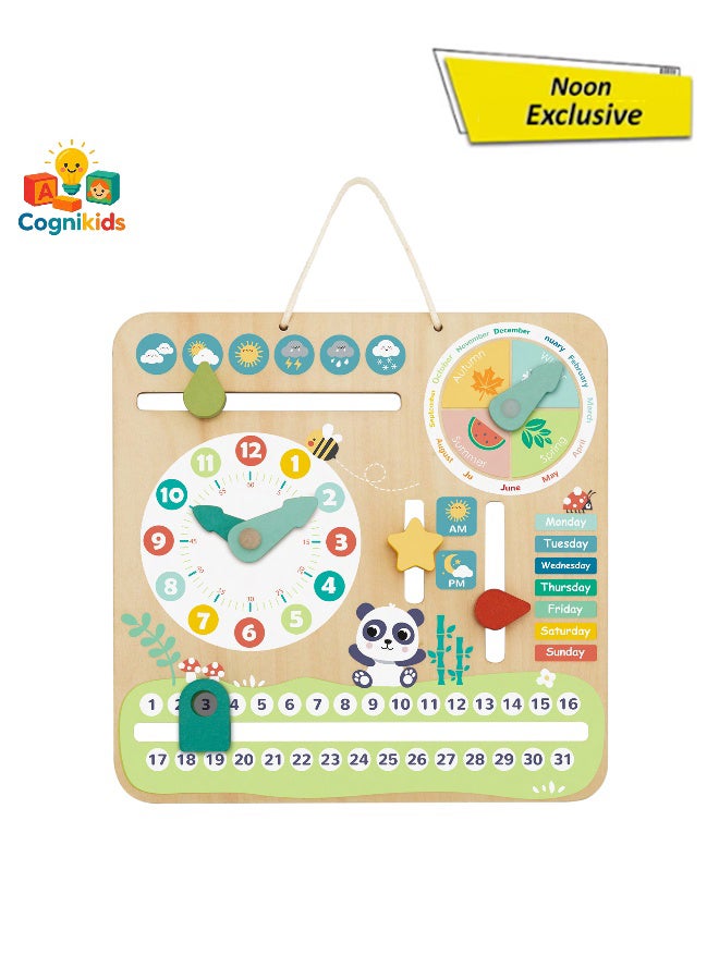 COGNIKIDS My Calendar – Wooden Montessori Farm Calendar for Kids | Daily Learning Toy with Animals, Seasons & Weather | Educational Wall Toy for Toddlers & Preschoolers (22.5 x 22.5 cm) - Image 1