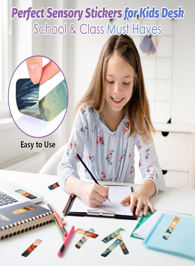 TOEMUR 36 Pcs Sensory Stickers with Different Textures - Tactile & Texture Sensory Strips for Teens and Adults - Calm Sticker, Anxiety Relief Items - Classroom Must Haves & Desk Fidget(Landscape) - Image 5