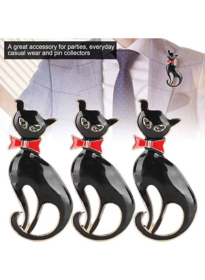 klarako 3Pcs Cat Brooch Stylish Animal Pattern Lapel Pin Cute Badge Clothing Accessories