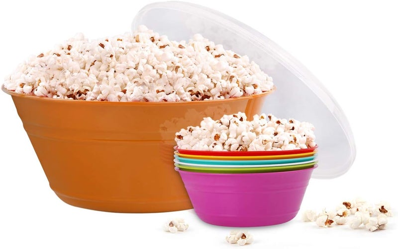 Mintra Office Mintra Home Snack Bowls Popcorn Bowl Set Orange - Image 1