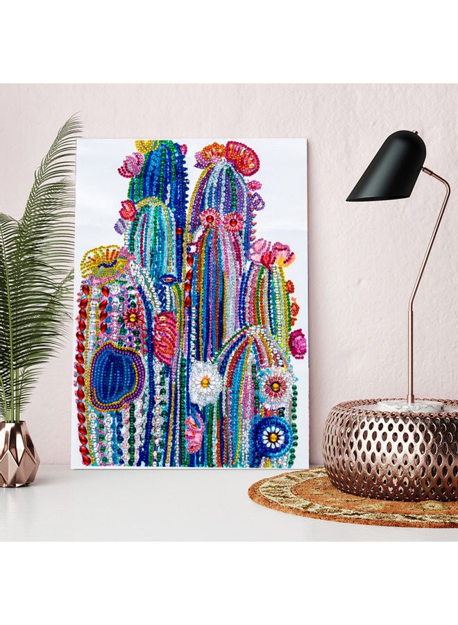 DIY 5D Diamond Painting Flower Pattern Special-shaped Diamond Embroidery Home Decor Multicolour 32.00*2.00*8.00cm - Image 3