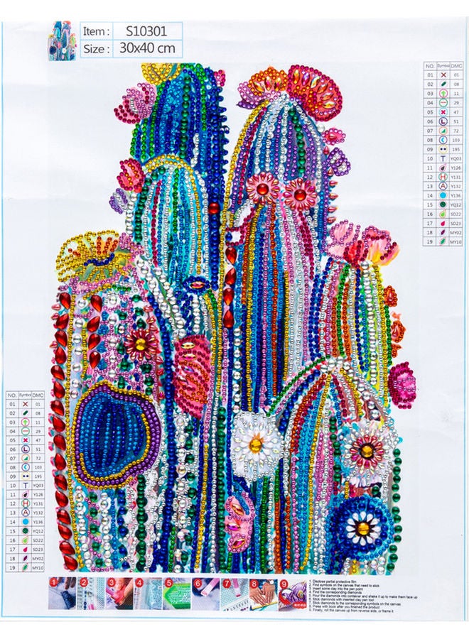 DIY 5D Diamond Painting Flower Pattern Special-shaped Diamond Embroidery Home Decor Multicolour 32.00*2.00*8.00cm - Image 5