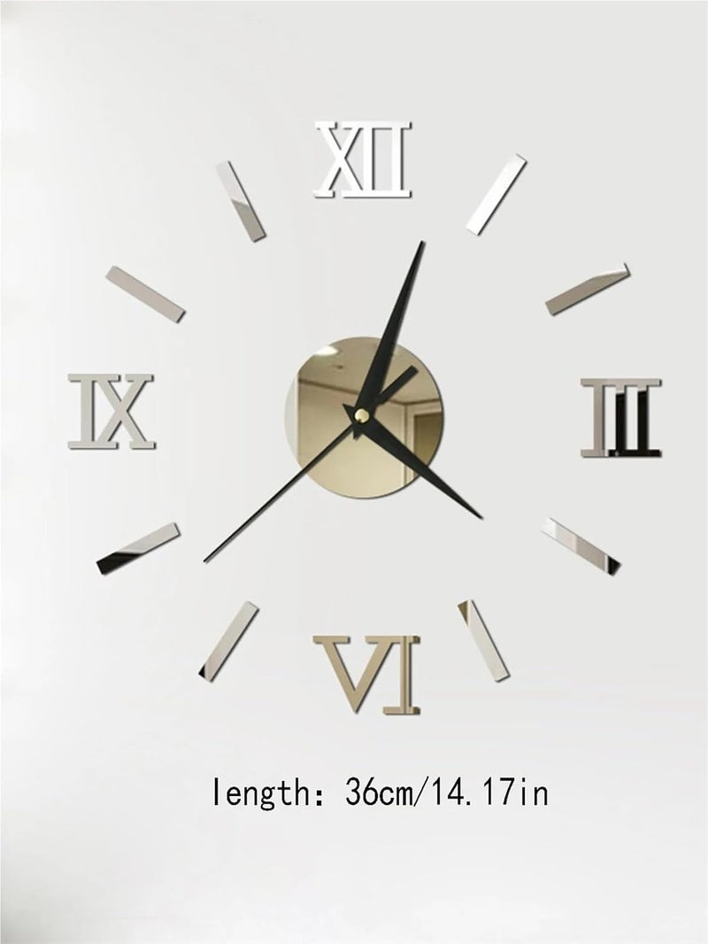 3D Mirror Wall Clock Stickers DIY Home Decoration Living Room for Living Room Office - Image 2