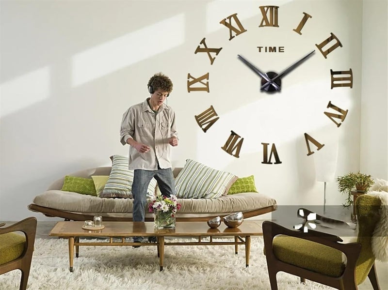 3D Mirror Wall Clock Stickers DIY Home Decoration Living Room for Living Room Office - Image 3