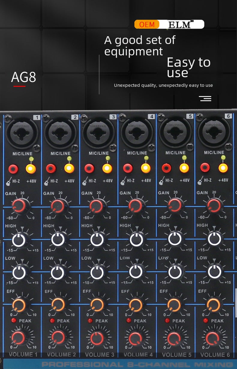 4/6/8 Channel Digital Mixer 48V Fantasy Power Supply With Bluetooth Usb Connection Performance Karaoke Home - Image 5