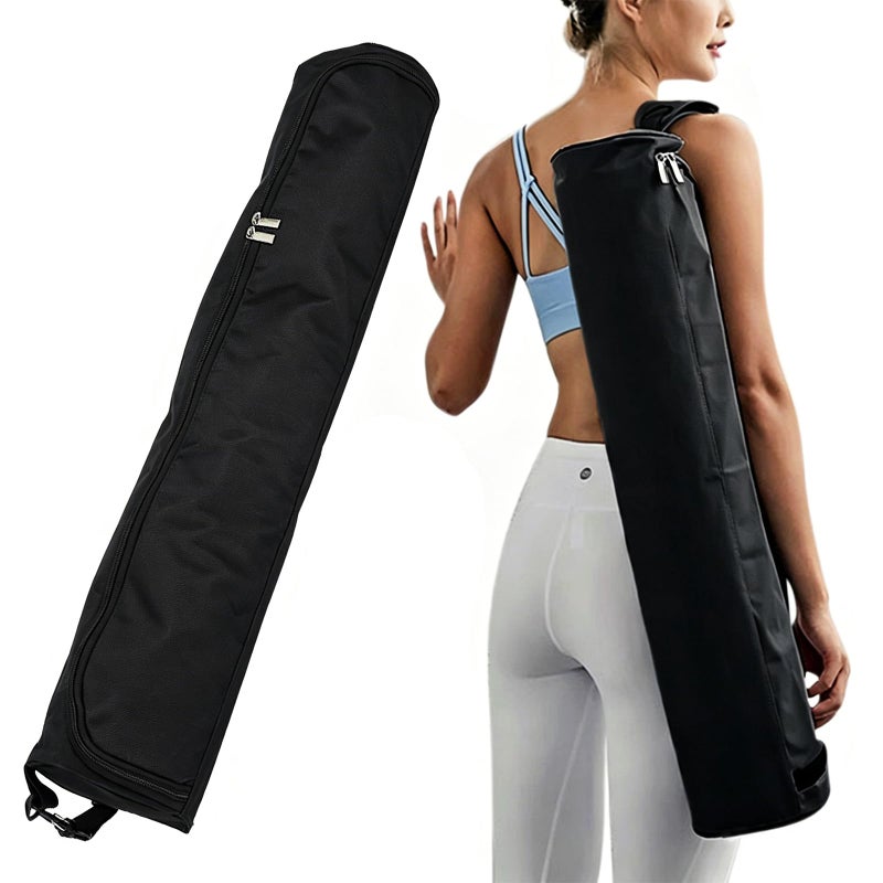 Ogetok Yoga Mat Bag Full Zip Exercise Yoga Mat Carrier Bag with Adjustable Strap Waterproof Yoga Mat Carry Bag Strap for Most Yoga Mats to Gym Class Beach Park Travel for Women Men Black - Image 2