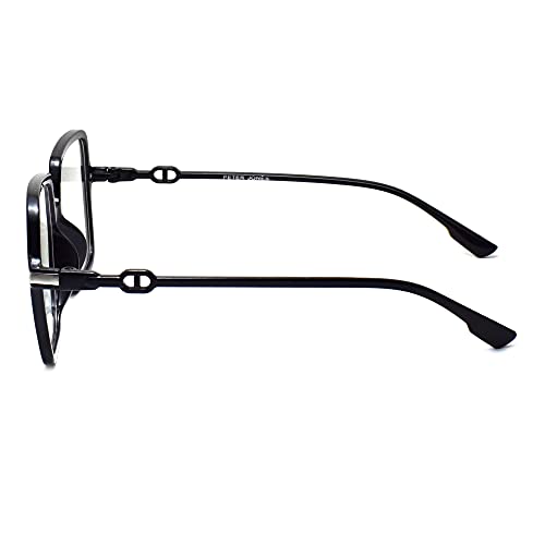 Peter Jones Square Computer Glasses for Women/Girls with Zero Power Blue Light Blocking Glare Lenses (SIZE LARGE/OVERSIZED) AG5198B - Image 5