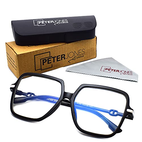 Peter Jones Square Computer Glasses for Women/Girls with Zero Power Blue Light Blocking Glare Lenses (SIZE LARGE/OVERSIZED) AG5198B - Image 2