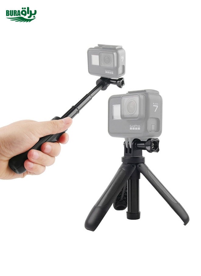 BURAQ GP446 Multifunctional Mini Fixed Tripod for GoPro, Insta360, DJI and Other Action Cameras(Black)  - Image 1