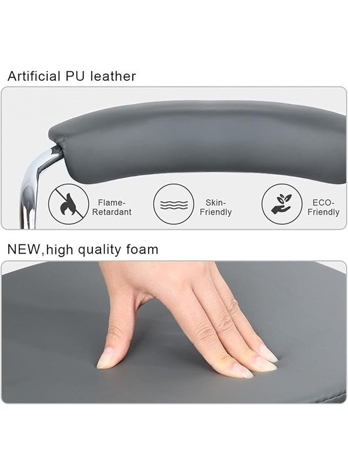 Set of 2 Modern Swivel Bar Stools – Round Pub Chairs, Adjustable Height, White – Ideal for Kitchen, Living Room, or Home Office - Image 2