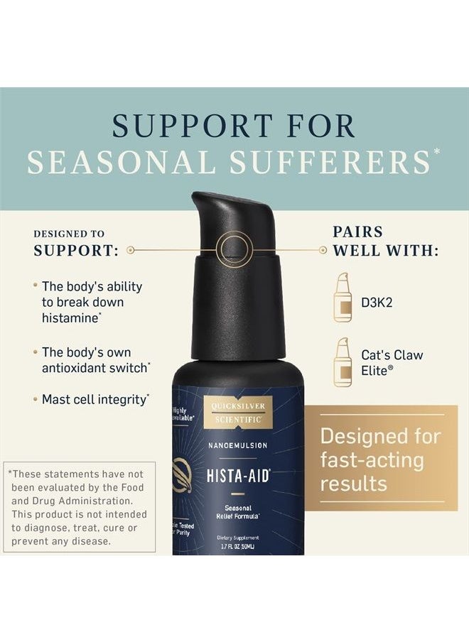 Nanoemulsified Hista-Aid - Flavonoids to Help Maintain Healthy Histamine Levels - Liposomal Vitamin C, DIM, Luteolin & Quercetin Liquid (50ml)