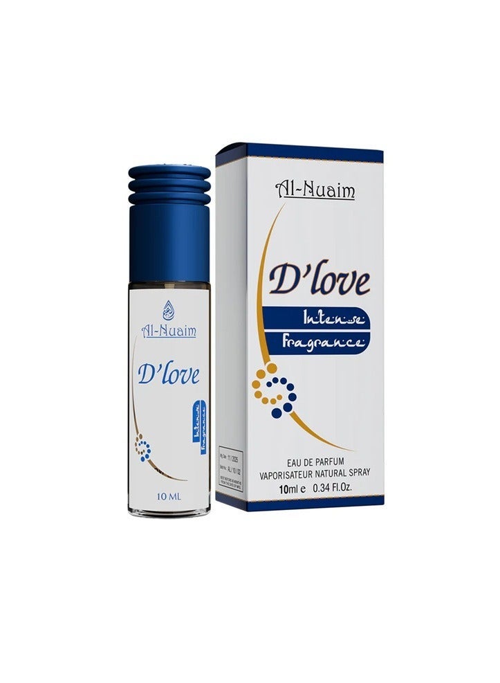 Al Nuaim D’Love (The Love) Eau de Parfum Spray Unisex 10ml | Long Lasting Romantic Floral Sweet Fragrance Mini Perfume | Elegant Love-Inspired Scent for Men & Women | Travel Size Pocket Vaporisateur - Image 1