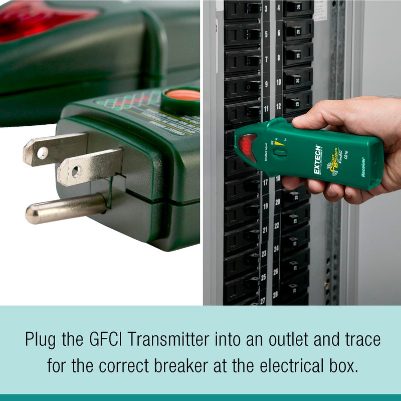 Extech - 1218G94EA - CB10 Circuit Breaker Finder, Locates fuses/Breakers, Tests receptacles and GFCI Circuits - Image 3