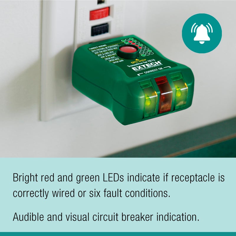 Extech - 1218G94EA - CB10 Circuit Breaker Finder, Locates fuses/Breakers, Tests receptacles and GFCI Circuits - Image 4