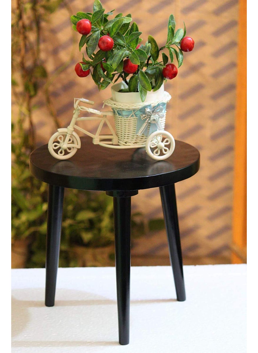AR HANDICRAFTS AR Handicrafts Wooden Folding Table Baby Table Side Table Garden Table for Living Room Size12 inch Medium Black 