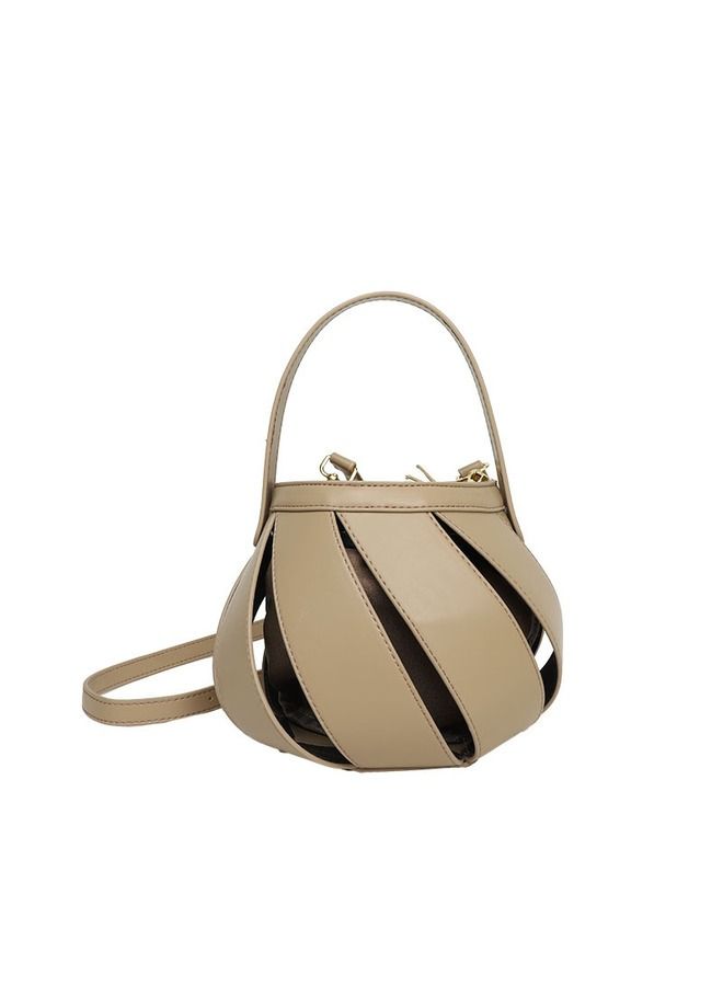2022 stylish Bucket shape handbag and shoulder bag for women with drawstring closure single compartment super fashionable golden hardware and made of PU leather  - Image 1