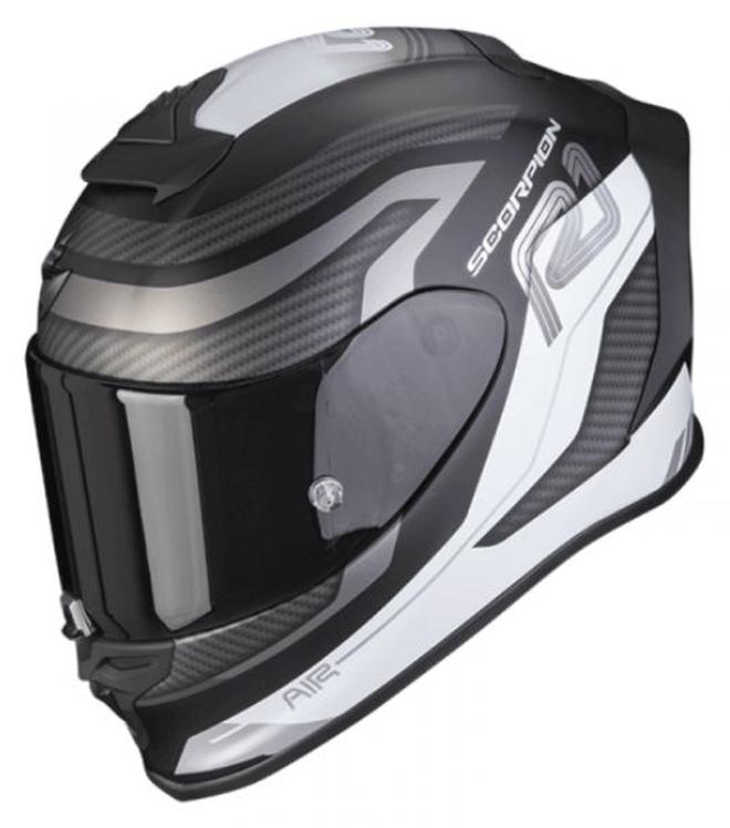 سكوربيون خوذة موتوسيكل - أسود x أبيض - L