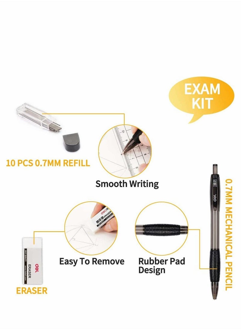 Math Geometry Tool Plastic Clear Ruler Sets Protractor Triangular Ruler Drawing Compass for School Student Classroom, High Quality Material for Long Time and Durable Use - Image 3