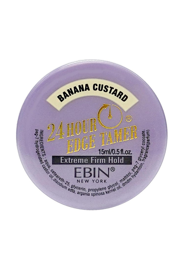 EBIN NEW YORK 24 Hour Argan Oil Edge Tamer Refresh (0.5oz/ 15ml, Banana Custard) | Extreme Firm Hold, Smooths & Tames Frizz | No Flaking or Drying | High Shine, Long Lasting, All Hair Types, Styling Gel.  - Image 1