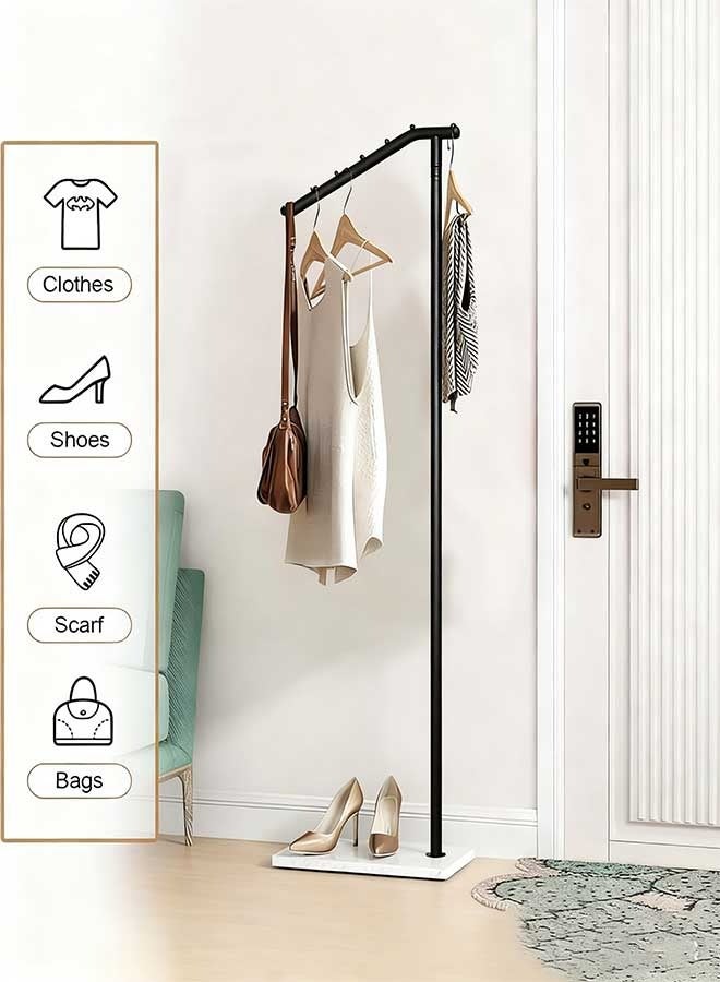 RAWAID Metal Black Coat Racks, 7 Shaped Coat Hanger Stand, Modern Coat Tree with 7 Hooks, Coat Stand with Marble Base for Entryway, Bedroom, Living Room, Office - Image 5