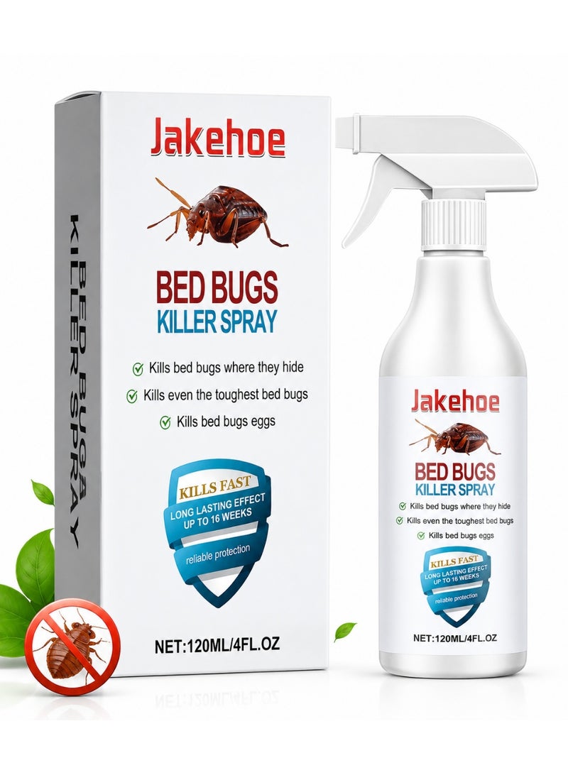 Jakehoe Bed Bug Spray 120ml – Natural Plant Actives – Kills Roaches, Flies & Crawling Insects - Image 1