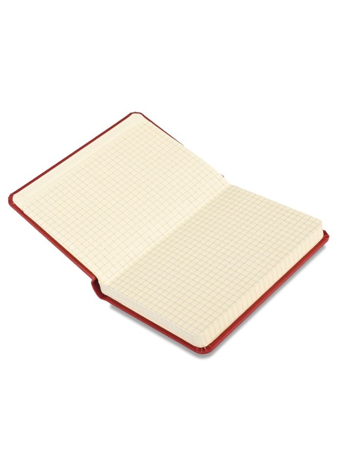 FIS 120-Sheets Italian PU Notebook A6, 5mm Square, Maroon - FSNB5M1604  - Image 3