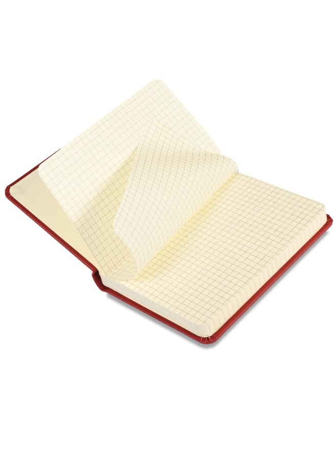 FIS 120-Sheets Italian PU Notebook A6, 5mm Square, Maroon - FSNB5M1604  - Image 4