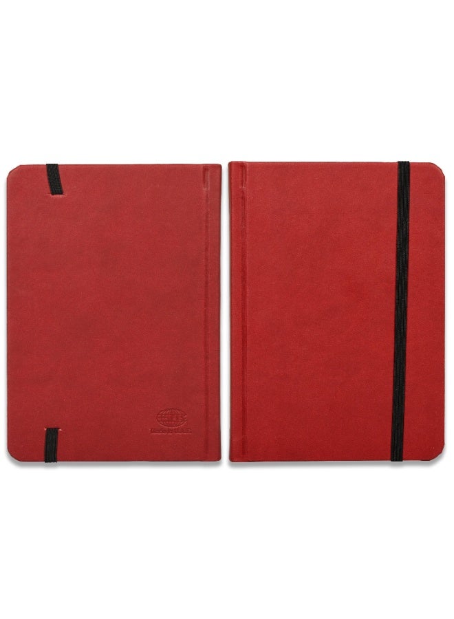 FIS 120-Sheets Italian PU Notebook A6, 5mm Square, Maroon - FSNB5M1604  - Image 2