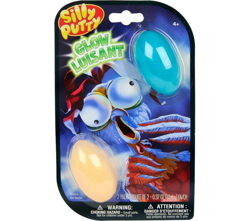 Crayola Silly Putty Glow-in-the-Dark Pack of 2 – Assorted Color-Changing Eggs, Sensory Fidget Toy, Classic Stretchy Putty for Kids Ages 4+, Non-Toxic Gift - Image 3