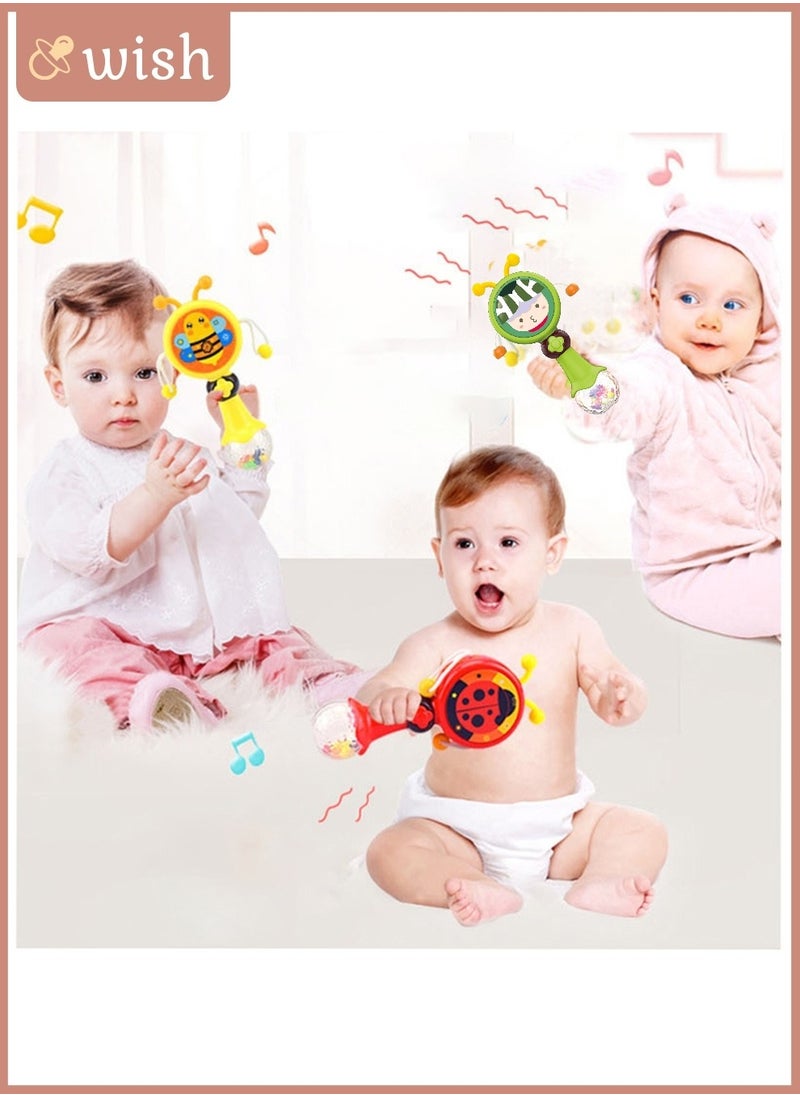 Wish Baby Rattle Toys for Kids with Music, Light, Beads & Rattle Toy | Musical Instruments Educational Toys for Kids | Musical Toy Rattle for Kids Toddlers Boys Girls (Rattle Drum)  - Image 2