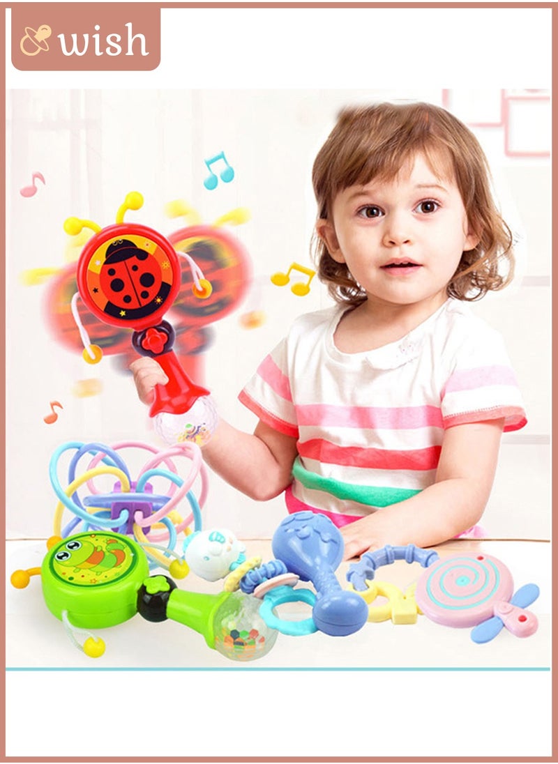 Wish Baby Rattle Toys for Kids with Music, Light, Beads & Rattle Toy | Musical Instruments Educational Toys for Kids | Musical Toy Rattle for Kids Toddlers Boys Girls (Rattle Drum)  - Image 3