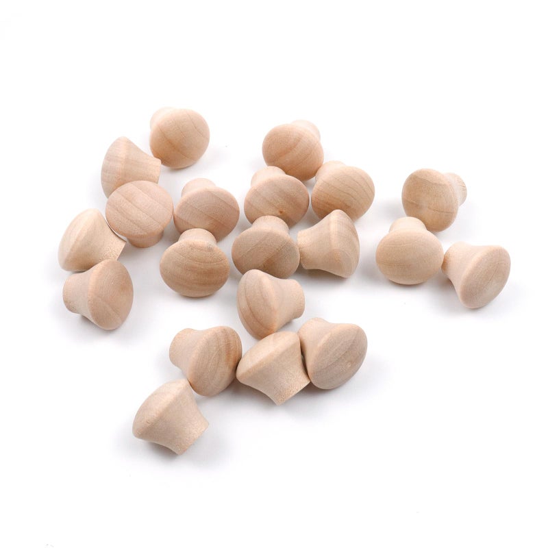 Oedema Wood Unfinished Cabinet Knobs Mini Wooden Drawer Handle Knobs Furniture Door Pull Knobs 0.69""?0.55""  20Pcs With Screws - Image 5