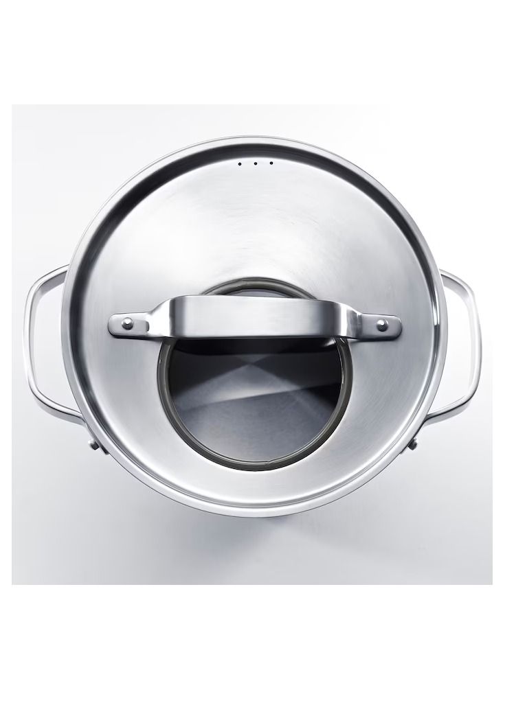 وعاء مع غطاء، فولاذ مقاوم للصدأ/رمادي 4 ل - Image 2