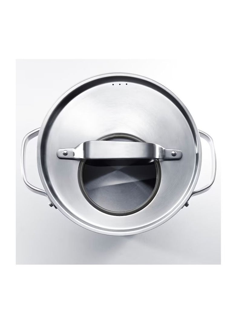 وعاء مع غطاء، فولاذ مقاوم للصدأ/رمادي 4 ل - Image 3