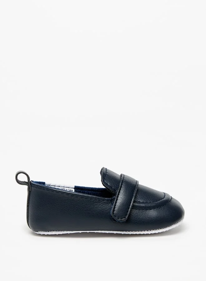 LBL Boys Solid Loafer Booties With Hook And Loop Closure
