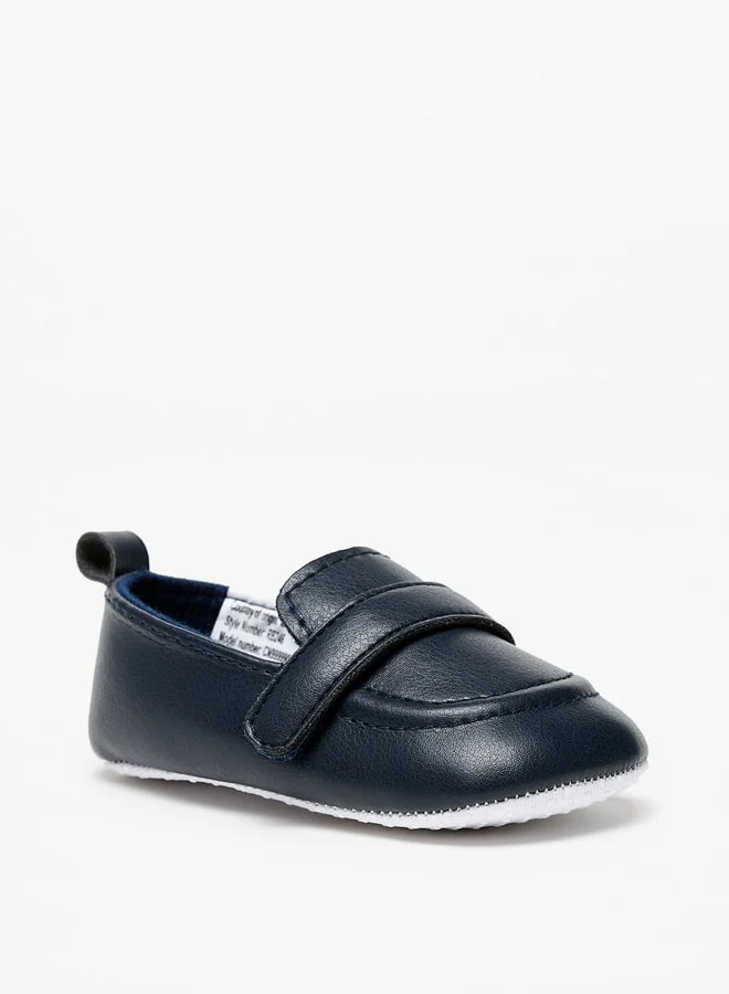 LBL Boys Solid Loafer Booties With Hook And Loop Closure