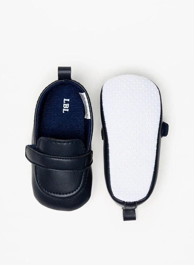 LBL Boys Solid Loafer Booties With Hook And Loop Closure