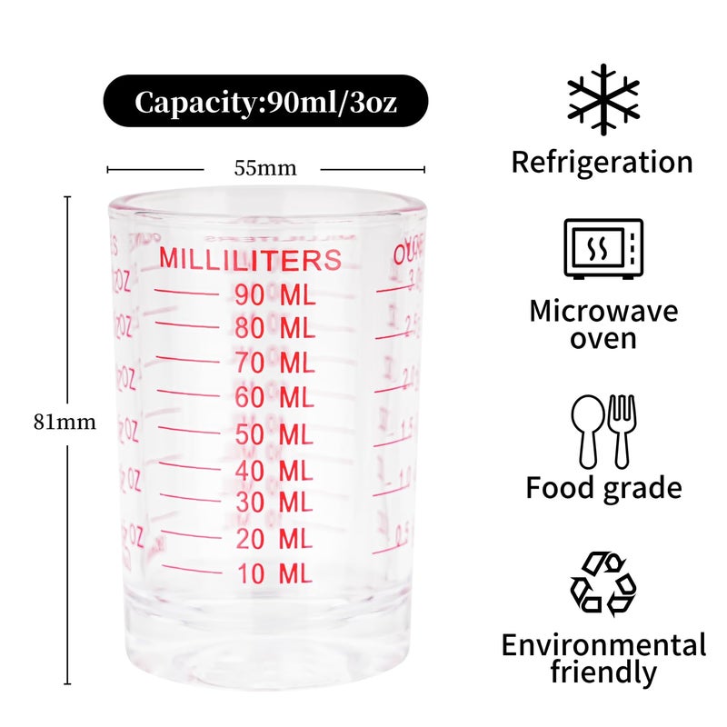 BCnmviku 1 PACK Shot Glass Measuring Cup 3 Ounce/90ML Liquid Heavy High Espresso Glass Cup - Image 3