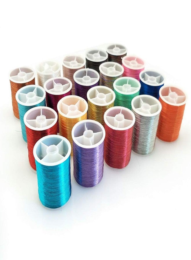 YEQIN 20 spools Metallic Thread Embroidery Thread Sewing Thread Set (Each Spool 60 metres) - Image 1