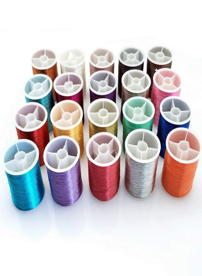 YEQIN 20 spools Metallic Thread Embroidery Thread Sewing Thread Set (Each Spool 60 metres) - Image 2