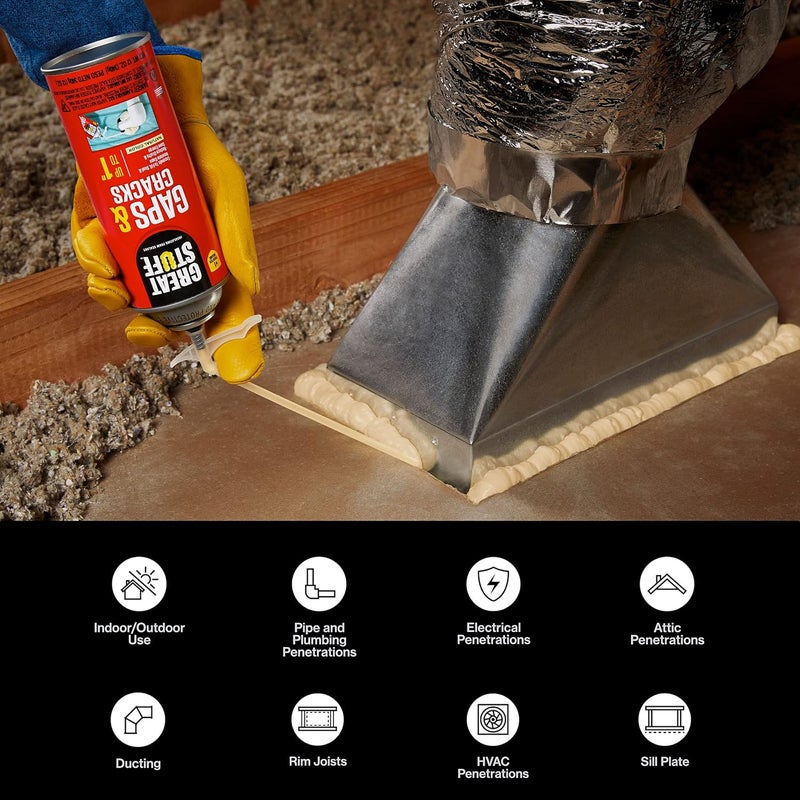 Great Stuff Gaps & Cracks Insulating Foam Sealant, 20 Ounce, Ivory - Image 1